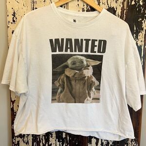 EUC Junk Food Los Angeles Wanted Baby Yoda crop top. Size XL. No flaws.